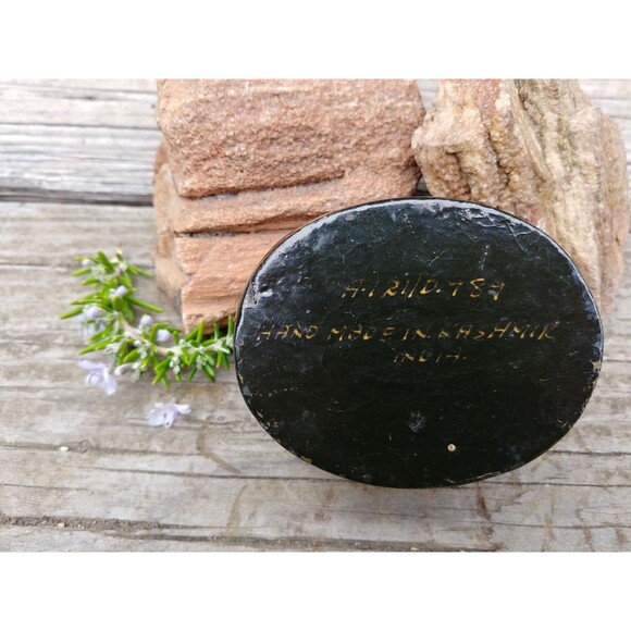 Vintage Kashmir Painted Jewelry Box, India Folk Art Collectable - Picture 2 of 10